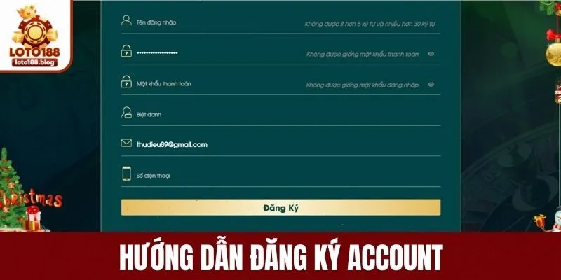 Hướng dẫn đăng ký account